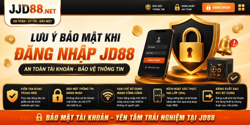 Lưu ý bảo mật khi Đăng nhập JD88
