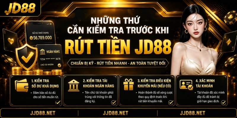 Những thứ cần kiểm tra trước khi Rút tiền JD88